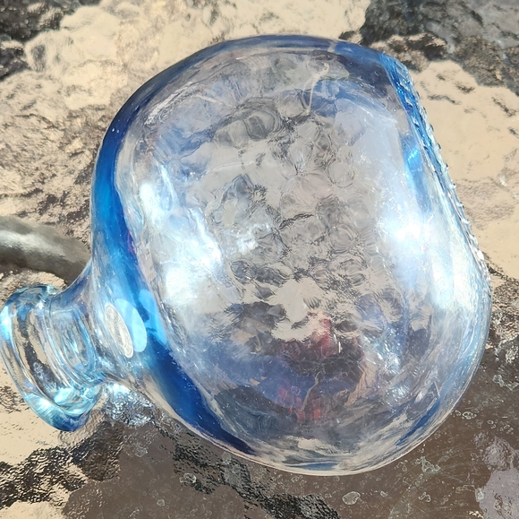 Vintage Spanish 100% Recycled Glass Handmade Vase 7.5" Asymmetrical "READ" - Picture 10 of 13